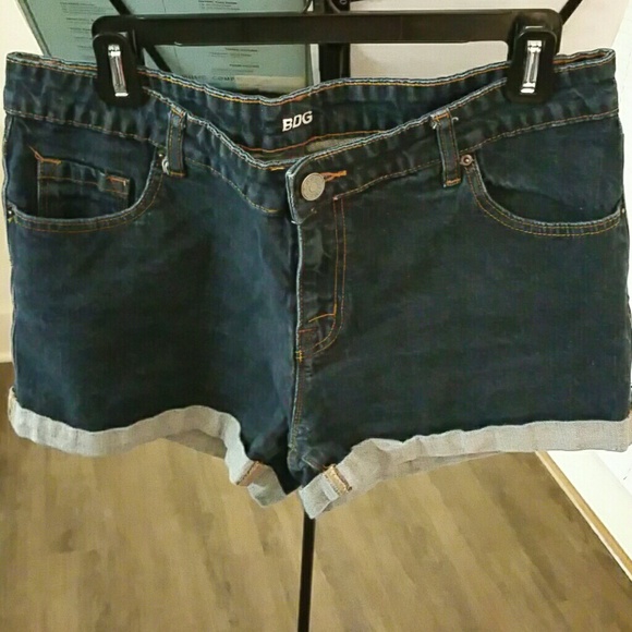 BDG Alexa Navy Midrise Cuffed Denim Shorts