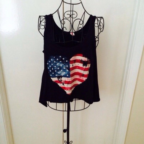 New American Flag Heart Tank