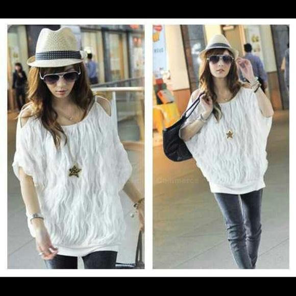 White Blouse, with cut out shoulders