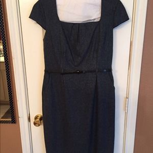 Navy Dress w/ Snakeskin Belt