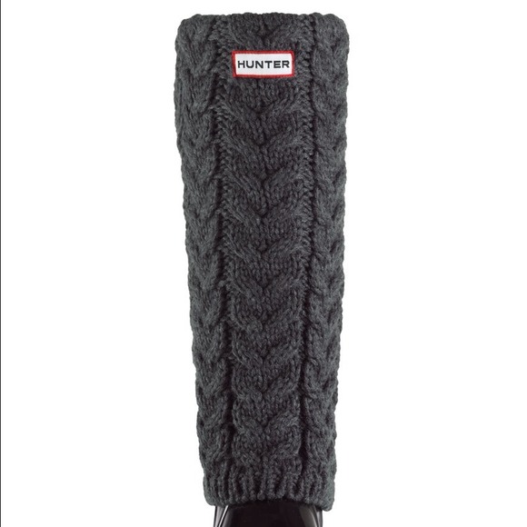 HUNTER long cuff cable knit welly sock sz 8-10