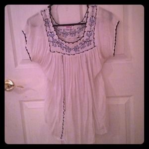 Embroidered peasant top