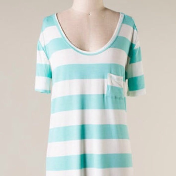 NWOT Aqua Striped Tee