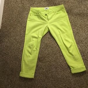 Paige boyfriends neon yellow denim