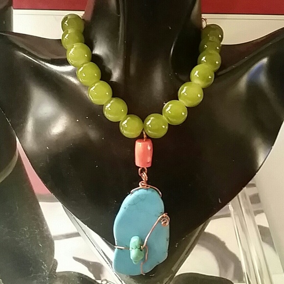 Coral and torqouise Handmade neckless