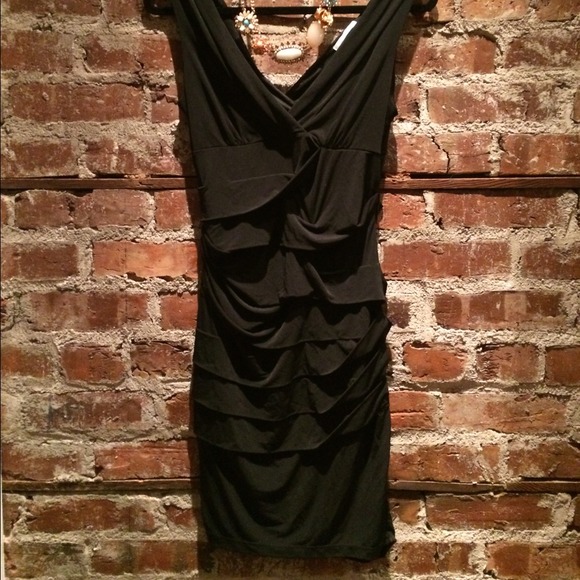 Sexy black cocktail dress.