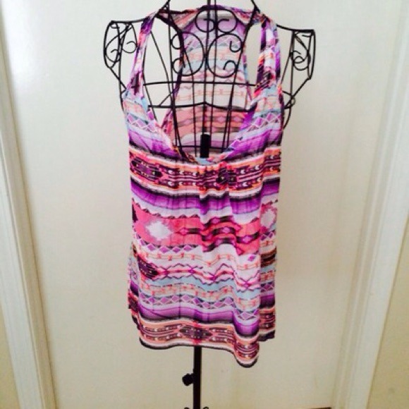 NWOT Purple Aztec Sheer Tank