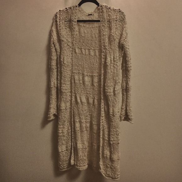 Free People Beige Knee Length sweater