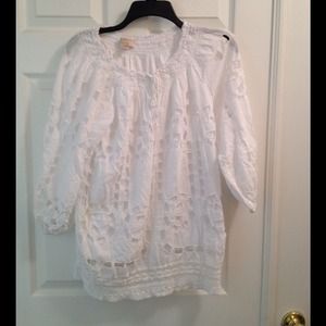 Michael Kors white cut out top