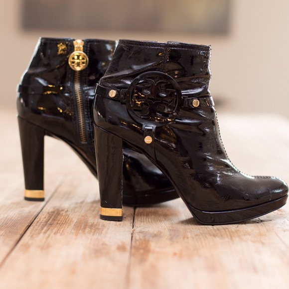 Tory Burch Black Patent Boots