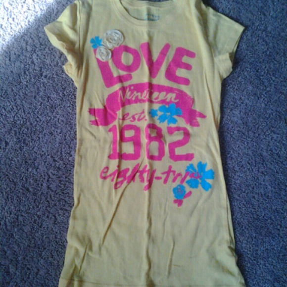 Yellow with pink writing baby tee
