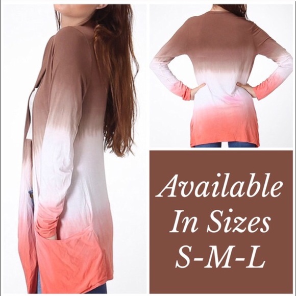 Ombré Tie-Dye Open Cardigan - Picture 2 of 3