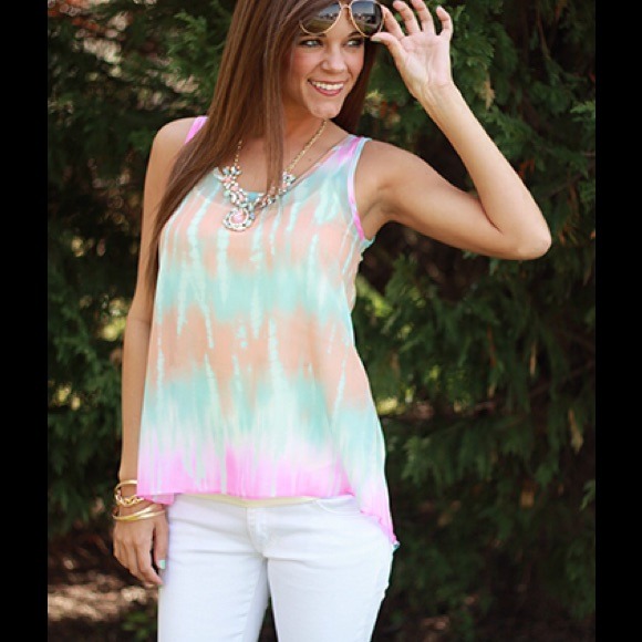 NWT Tie Dye Sheer Top