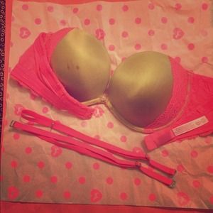 VS pink strap/strapless bra
