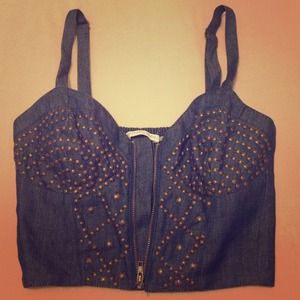 Mustard Seed jean crop top