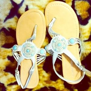 Silver and Turquoise sandals