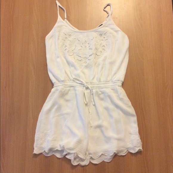 White scallop romper