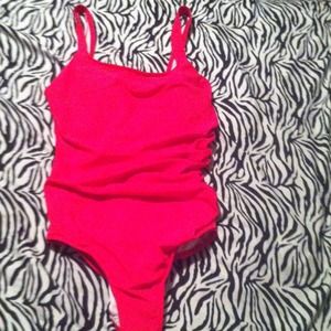 Pink one piece bathing suit