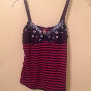 Free People floral and striped tank top