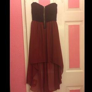 High-low maroon dress!