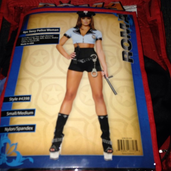 Sexy Eight Piece Pin Up Cop Girl Halloween Costume
