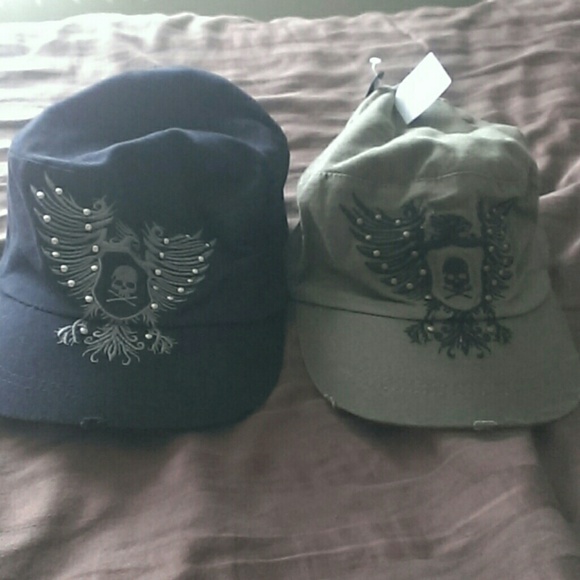 (2) skull hats