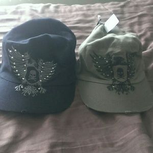 (2) skull hats