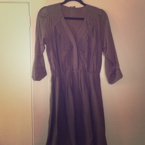 J. Crew olive green shirt dress, sz S