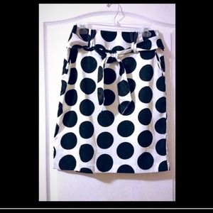 Black-and-white polkadot skirt