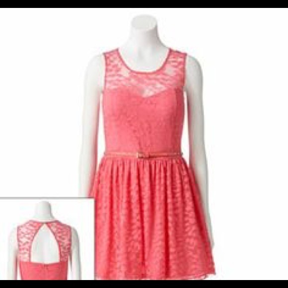 Candie's XL hot pink lace overlay stretch dress.