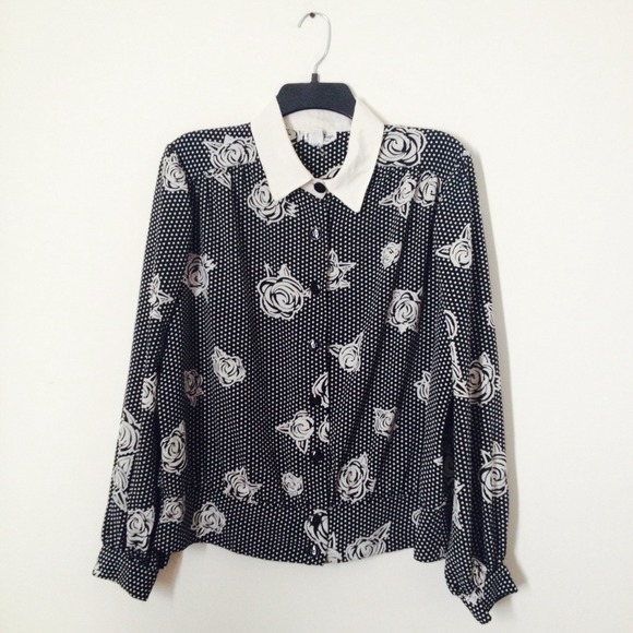 Polka Dot + Floral Button Up