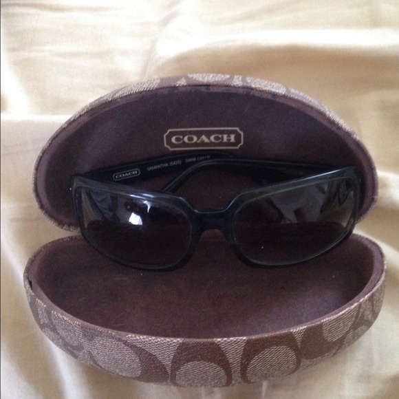 Authentic Coach sunglasses with hard case, green
