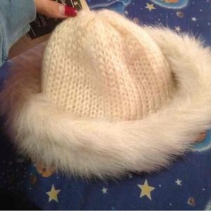 White Puff Hat