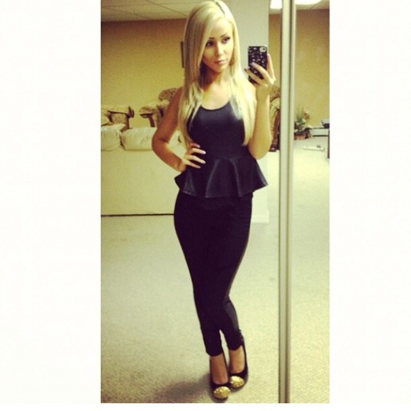 Pleather peplum top