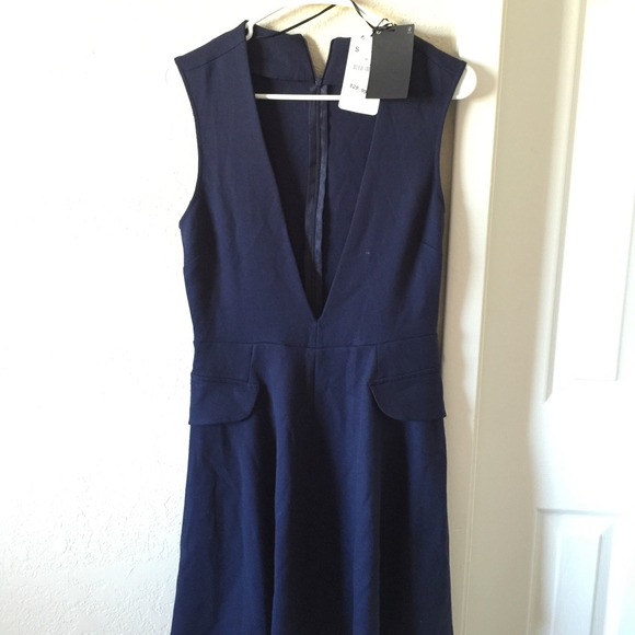 zara deep v neck dress