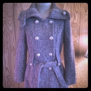 Calvin Klein brown tweed trench coat