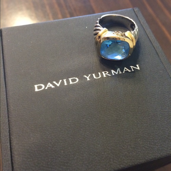David Yurman Blue Topaz Noblesse Ring size 8.25