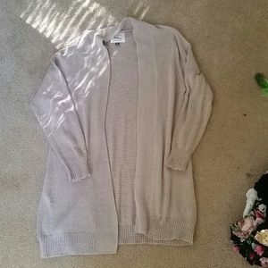 NWOT Oatmeal long knit cardigan