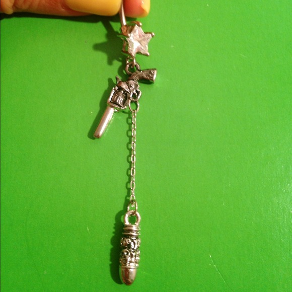 Jewelry - Gun and bullet and burst belly ring
