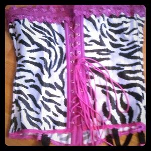 Womens Zebra Print Corset