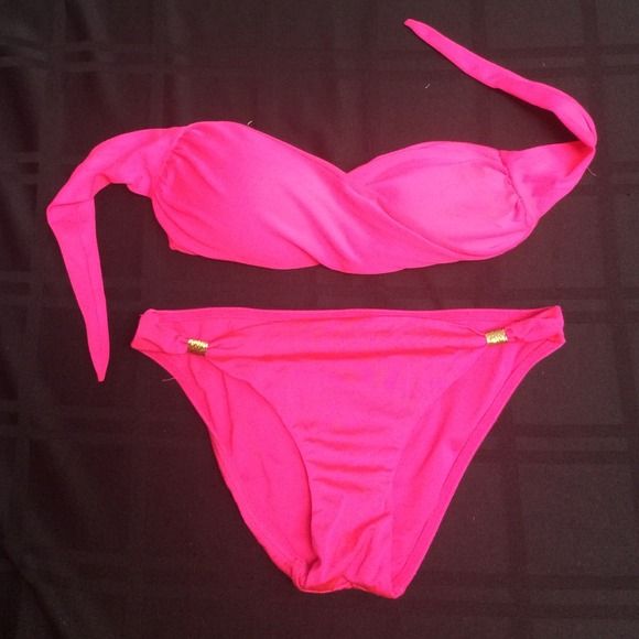Bando top from VS with a hot pink bottom
