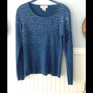 🎉REDUCED 🎉 DEEP OCEAN BLUE SEQUINED  TOP