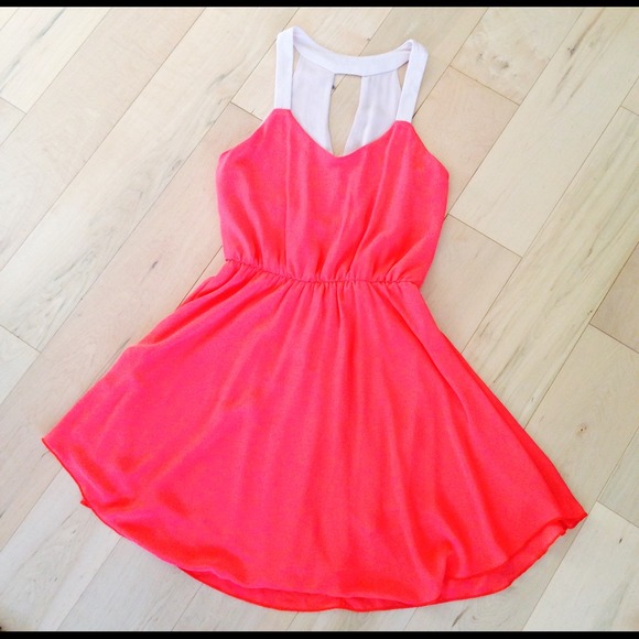 Coral and Nude Phanuel Dress