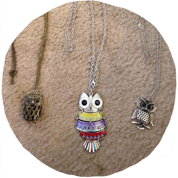 Assorted Colorful Owl Necklaces