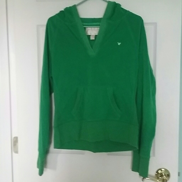 Green hooded sweatshirt
