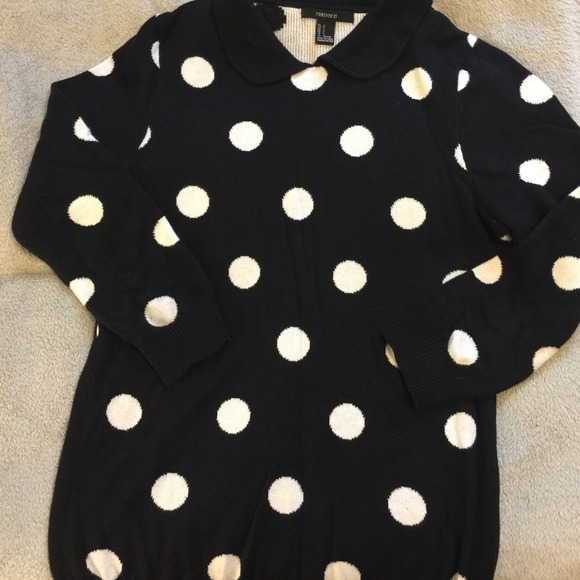 SOLD Forever 21 polka dot cotton sweater.