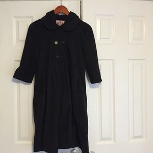Juicy Couture black empire waist cozy top coat!