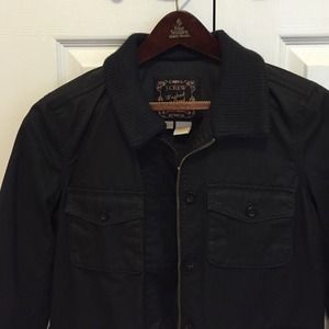 NWT J crew heavy cotton jacket with knit collar!