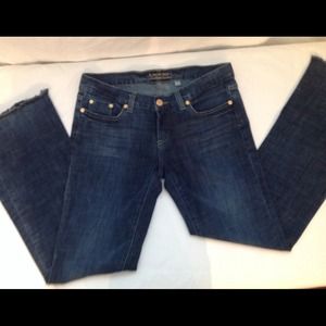 Bebe cutoff jeans w/gold button & accents