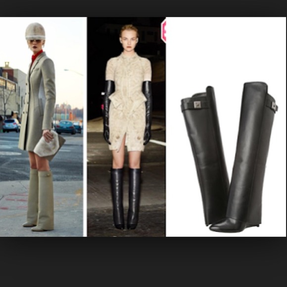 Enzo Angiolini DAMUS black leather wedge boots.